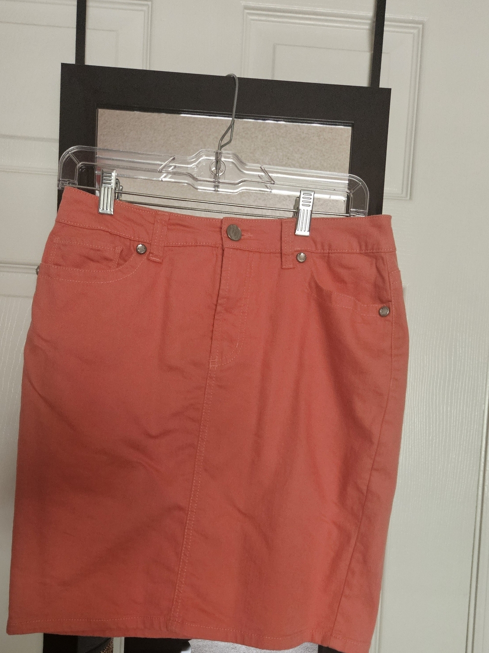 Nine West Coral Stretch Denim Pencil Skirt Size 6/28